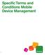 07/2013. Specific Terms and Conditions Mobile Device Management