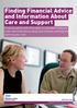 Finding Financial Advice and Information About Care and Support