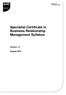 Specialist Certificate in Business Relationship Management Syllabus. Version 1.2