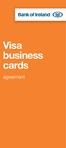 Visa business cards. agreement