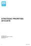 STRATEGIC PRIORITIES 2013-2018