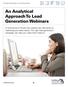 An Analytical Approach To Lead Generation Webinars