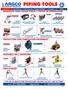 PIPING TOOLS PIPING TOOLS FIRE PROTECTION PIPING CHEMICALS HANGERS & FASTENERS PIPE JOINING VALVES MAQUINAS PARA HACER ROSCA Y PIEZAS DE REEMPLAZOS