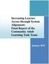 Increasing Learner Access through System Alignment: Final Report of the Community Adult Learning Task Team