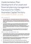 Implementation Plan: Development of an asset and financial planning management. Australian Capital Territory
