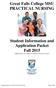 Great Falls College MSU PRACTICAL NURSING. Student Information and Application Packet Fall 2015 (Applications are subject to change from year to year)
