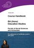 Course Handbook. BA (Hons) Education Studies