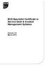BCS Specialist Certificate in Service Desk & Incident Management Syllabus