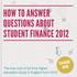 how to answer questions about student finance 2012