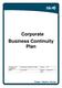 Corporate Business Continuity Plan