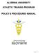 ALVERNIA UNIVERSITY ATHLETIC TRAINING PROGRAM POLICY & PROCEDURES MANUAL