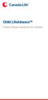 Child LifeAdvance. Critical illness insurance for children