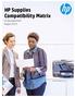 HP Supplies Compatibility Matrix