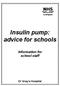 Insulin pump: advice for schools