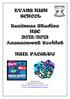 EVANS HIGH SCHOOL. Business Studies HSC 2012/2013 Assessment Booklet HSIE FACULTY