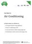 Air Conditioning. The opportunity for energy efficiency. Low cost actions to reduce energy usage now