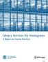 Library Services for Immigrants A Report on Current Practices G-1112