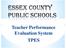 Teacher Performance Evaluation System TPES