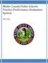 Wythe County Public Schools Teacher Performance Evaluation System 2012-2013