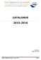 CATALOGUE 2015-2016. Version: 1 Date: Jun 2015. EAHM Catalogue Version 1: Jun 2015 Page 1