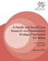 A Health and Social Care Research and Development Strategic Framework for Wales