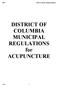 DISTRICT OF COLUMBIA MUNICIPAL REGULATIONS for ACUPUNCTURE