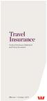 Travel Insurance. Product Disclosure Statement and Policy Document