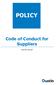 POLICY. Code of Conduct for Suppliers DUSTIN GROUP