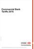 Commercial Bank Tariffs 2015