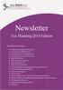 Newsletter. Tax Planning 2014 Edition