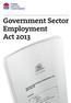 Public Service Commission. Government Sector Employment Act 2013