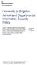 University of Brighton School and Departmental Information Security Policy