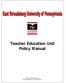 Teacher Education Unit Policy Manual