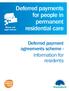 Deferred payments for people in permanent residential care