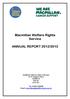 Macmillan Welfare Rights Service ANNUAL REPORT 2012/2013