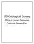 US Geological Survey. Office of Human Resources Customer Service Plan