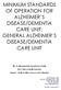 MINIMUM STANDARDS OF OPERATION FOR ALZHEIMER S DISEASE/DEMENTIA CARE UNIT: GENERAL ALZHEIMER S DISEASE/DEMENTIA CARE UNIT