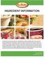 INGREDIENT INFORMATION