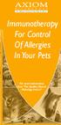 Immunotherapy For Control Of Allergies In Your Pets