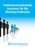 Professional Indemnity Insurance for the Planning Profession