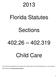 Florida Statutes. Sections 402.26 402.319. Child Care