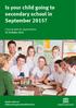 Is your child going to secondary school in September 2015?