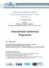 International Conference Programme