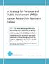 A Strategy for Personal and Public Involvement (PPI) in Cancer Research in Northern Ireland