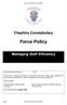 NOT PROTECTIVELY MARKED. Cheshire Constabulary. Force Policy. Managing Staff Efficiency