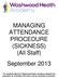 MANAGING ATTENDANCE PROCEDURE (SICKNESS) (All Staff) September 2013