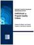 Institutional and Program Quality Criteria