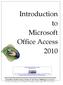 Introduction to Microsoft Office Access 2010