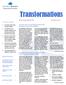 Transformations INSIDE THIS ISSUE: AN APPROACH TO EXTERNALIZING R&D INFORMATION MANAGEMENT