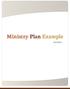 Ministry Plan Example. - Jim Baker